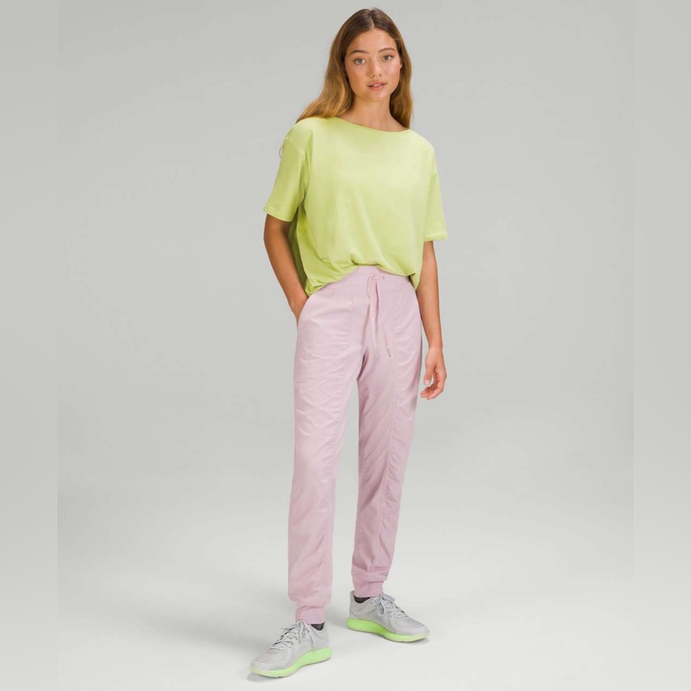Lululemon Dance Studio Lined Mid-Rise Jogger Pink Peony lined warm pastel light